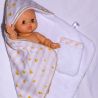 Cape de bain et gant de toilette coeur