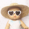 Lunettes de soleil cœur blanches pour poupées 32-36 cm