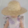 Chapeau de paille pour poupée 32-36 cm, diamètre 20 cm