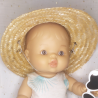 Chapeau de paille pour poupée 32-36 cm, diamètre 20 cm
