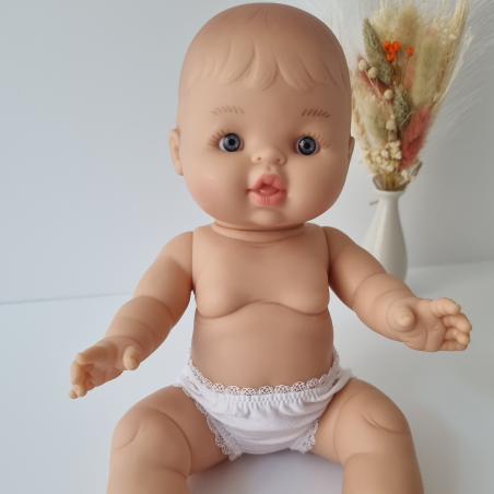 Culotte blanche pour poupée 32-36 cm (Paola Reina Gordi, Minikane, Miniland…)