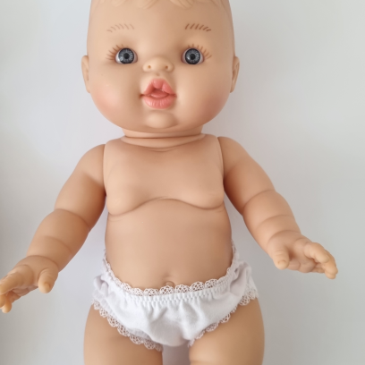 Culotte blanche pour poupée 32-36 cm (Paola Reina Gordi, Minikane, Miniland…)