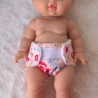 Couche pour poupée 32-36 cm – fleuris fond rose