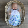 Gigoteuse pour poupée 36 cm – fleurs bleues