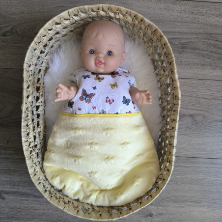 Gigoteuse pour poupée 36 cm – papillons jaune