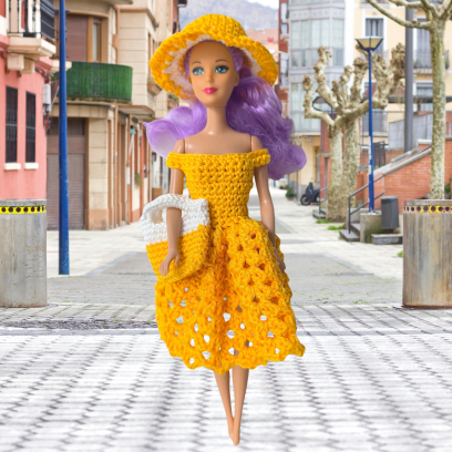 Ensemble Barbie jaune au...