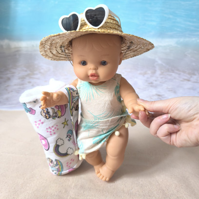 Kit été poupée 32 à 36 cm – accessoires plage faits main