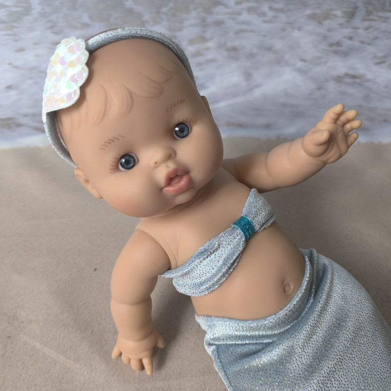 Tenue sirène poupée 32 à 36 cm faite main – version tissu
