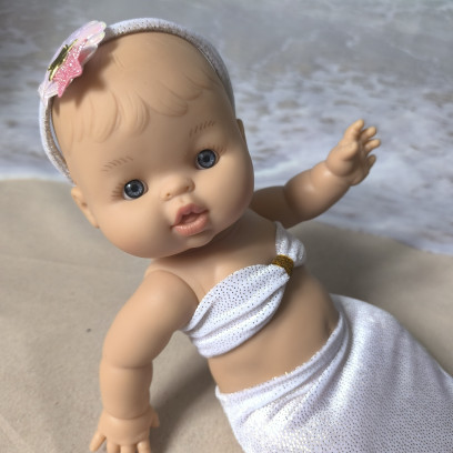 Tenue sirène poupée 32 à 36 cm faite main – version tissu