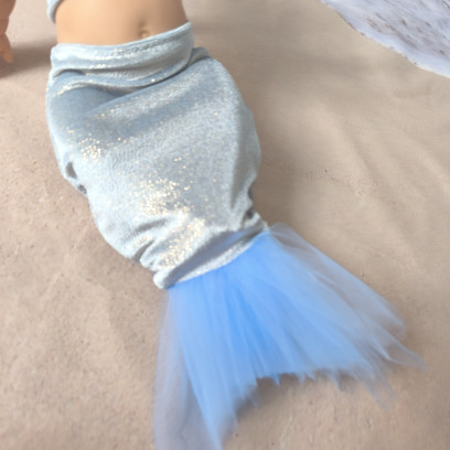 Tenue sirène poupée avec tulle – vêtements faits main 32 à 36 cm