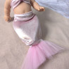 Tenue sirène poupée avec tulle – vêtements faits main 32 à 36 cm