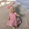 Robe cache-cœur poupée en seersucker orange – faite main
