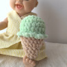 Glace au crochet pistache faite main – jouet enfant en crochet