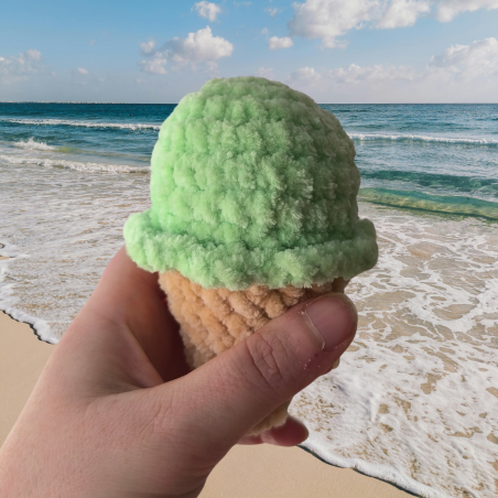 Glace au crochet pistache pour enfant – jouet fait main