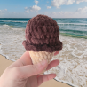 Glace au crochet chocolat faite main – jouet enfant en crochet