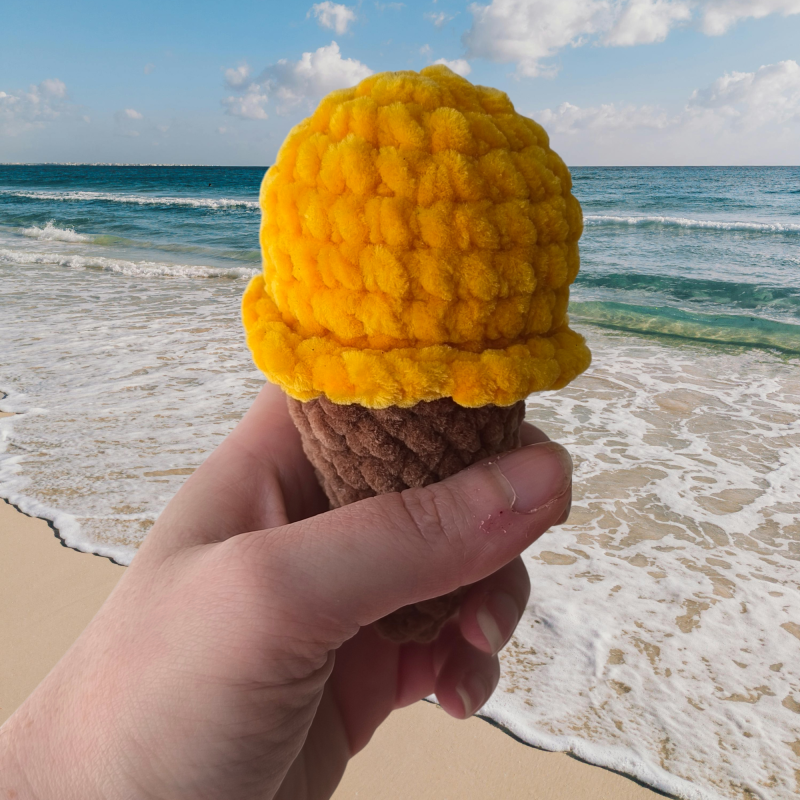 Glace au crochet melon pour enfant – jouet fait main