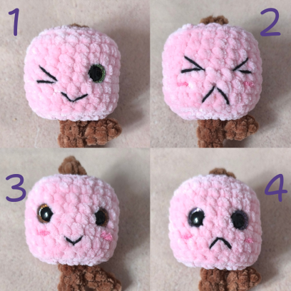Chamallow au crochet sur brochette – jouet enfant fait main