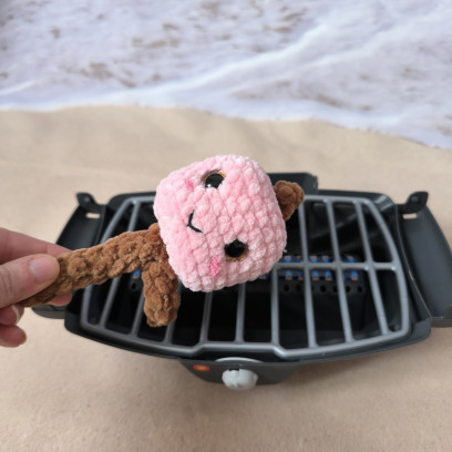 Brochette chamallow rose au...