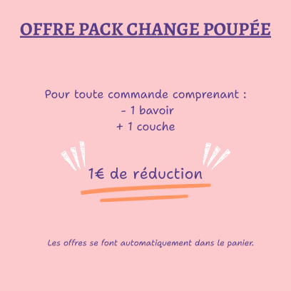 Bavoir pour poupée 32-36 cm – fleurs