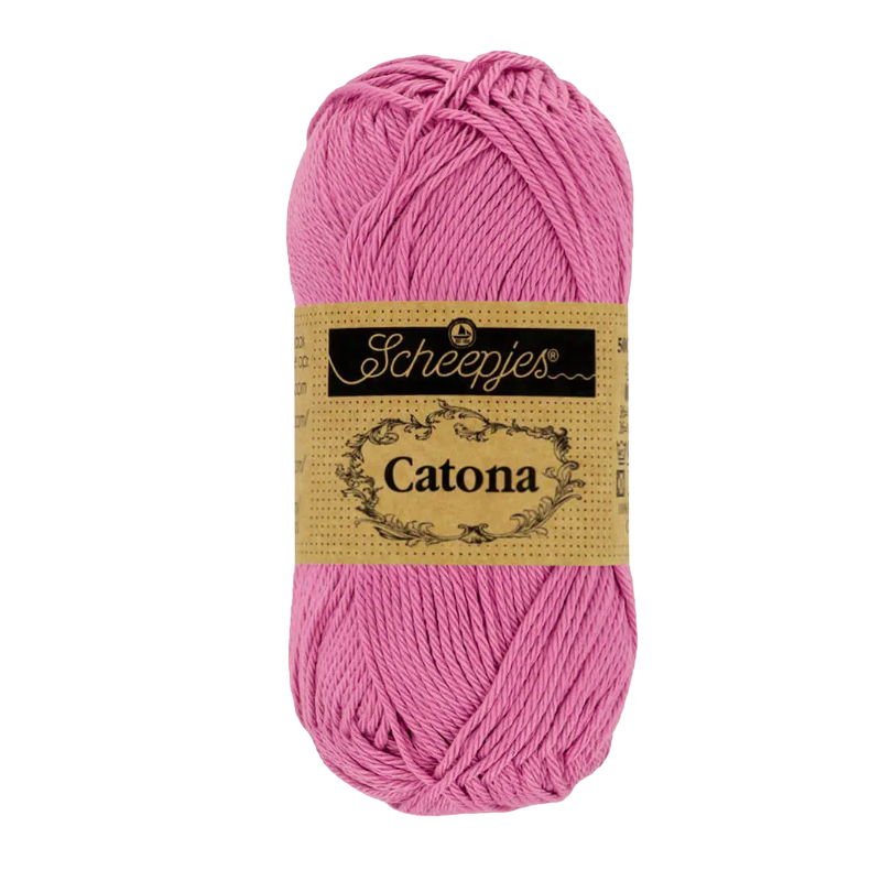 Pelote scheepjes catona 50g coton mercerise couleur rose coloniale 398