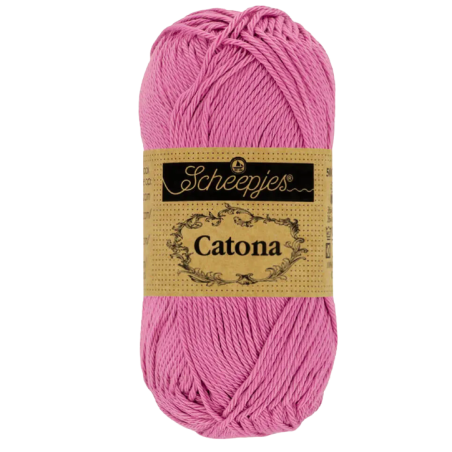 Pelote scheepjes catona 50g coton mercerise couleur rose coloniale 398