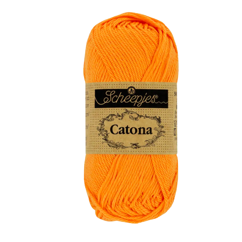 Pelote scheepjes catona 50g coton mercerise couleur orange douce 411