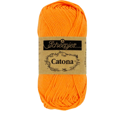 Pelote scheepjes catona 50g coton mercerise couleur orange douce 411