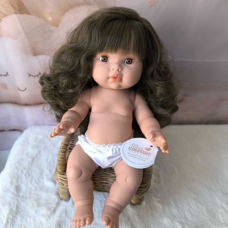 Poupée Mini Colettos Auriane brune aux yeux marrons| Poupée à habiller