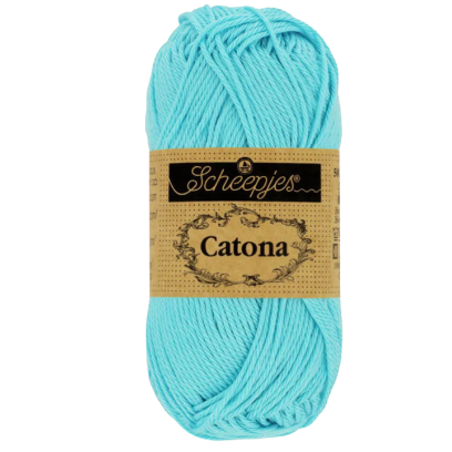 Pelote scheepjes catona 50g coton mercerise couleur cyan 397