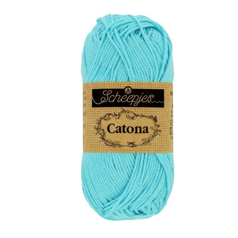 Pelote scheepjes catona 50g coton mercerise couleur cyan 397