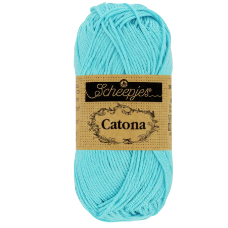 Pelote scheepjes catona 50g coton mercerise couleur cyan 397
