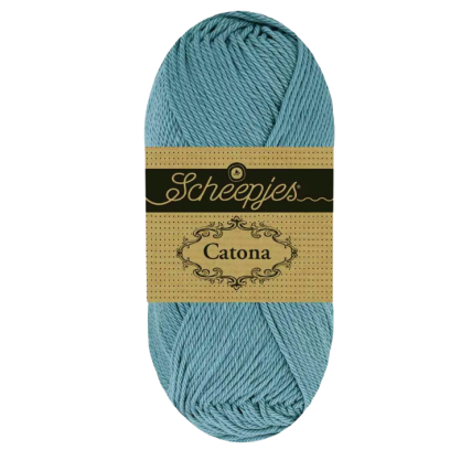 Pelote scheepjes catona 50g coton mercerise couleur cyan 397