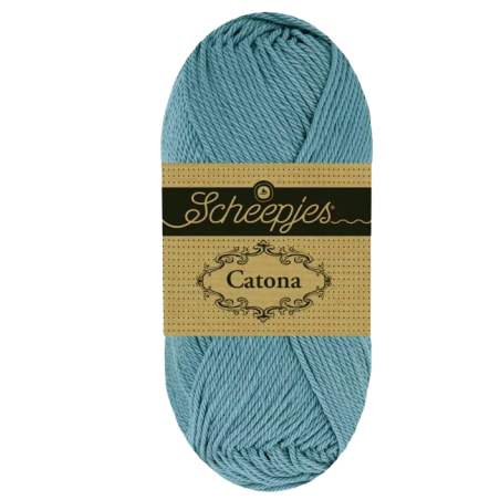Pelote scheepjes catona 50g coton mercerise couleur cyan 397