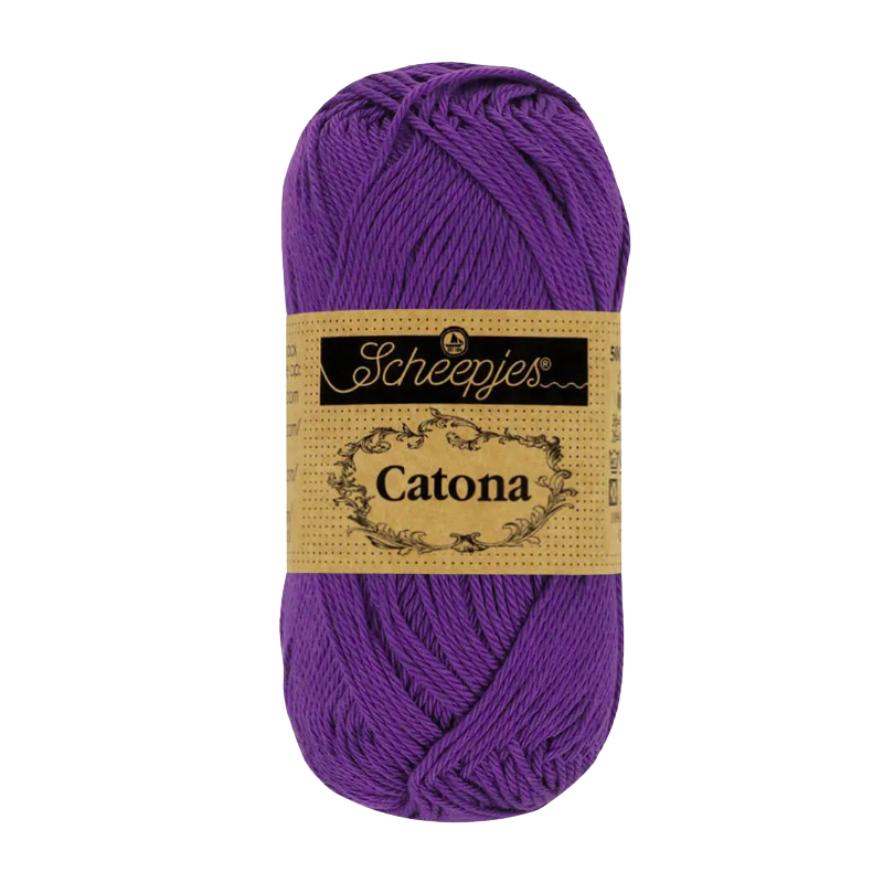 Pelote scheepjes catona 50g coton mercerise couleur violette foncé 521