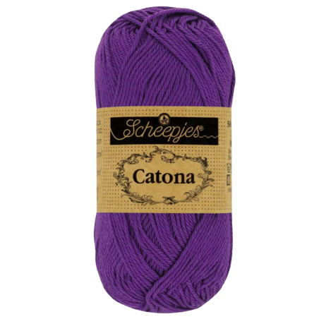 Pelote scheepjes catona 50g coton mercerise couleur violette foncé 521