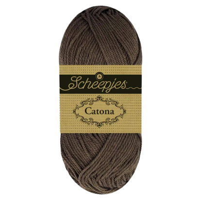 Pelote scheepjes catona 50g coton mercerise couleur  fève de cacao 111
