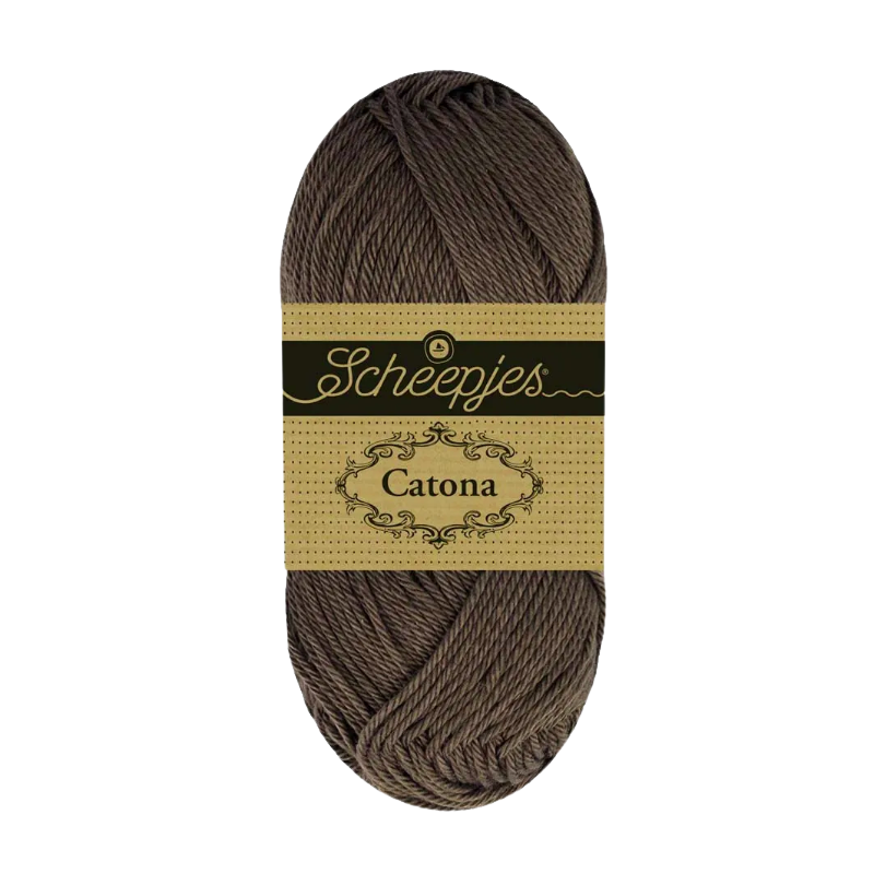 Pelote scheepjes catona 50g coton mercerise couleur  fève de cacao 111