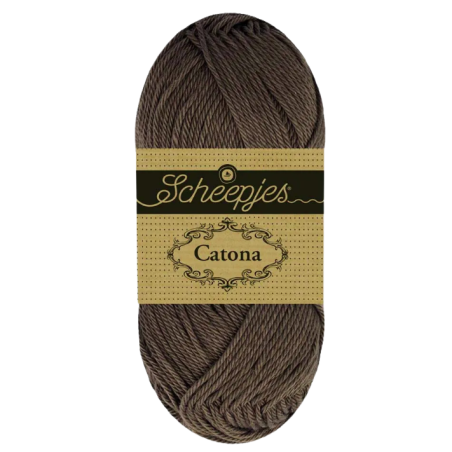 Pelote scheepjes catona 50g coton mercerise couleur  fève de cacao 111