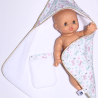 Cape de bain et gant de toilette noeuds