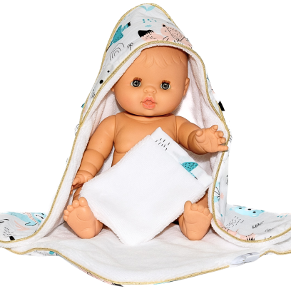 Cape de bain et gant de toilette animaux