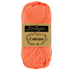 Pelote scheepjes catona 50g coton mercerise couleur corail 410