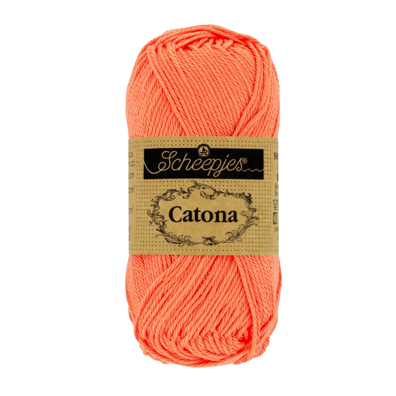 Pelote scheepjes catona 50g coton mercerise couleur corail 410
