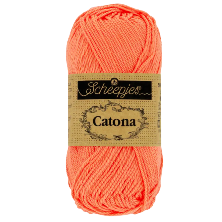 Pelote scheepjes catona 50g coton mercerise couleur corail 410