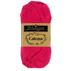 Pelote scheepjes catona 50g coton mercerise couleur bois de rose 258