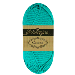 Pelote scheepjes catona 50g coton mercerise couleur bleu sarcelle vif 91