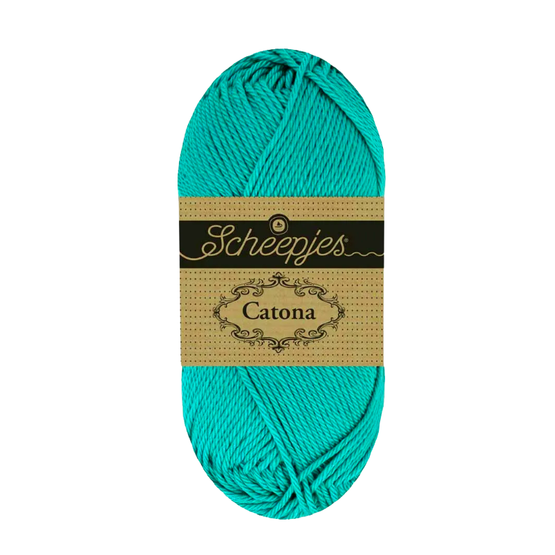 Pelote scheepjes catona 50g coton mercerise couleur bleu sarcelle vif 91