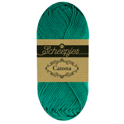 Pelote scheepjes catona 50g coton mercerise couleur sarcelle vintage 94