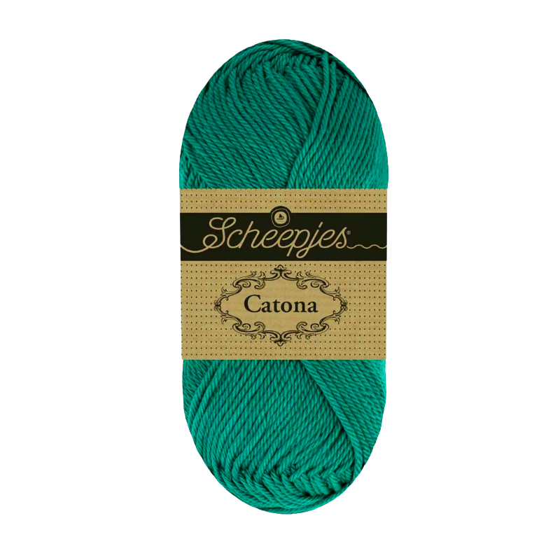 Pelote scheepjes catona 50g coton mercerise couleur sarcelle vintage 94