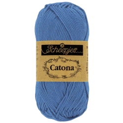 Pelote scheepjes catona 50g coton mercerise couleur bleu capri 261