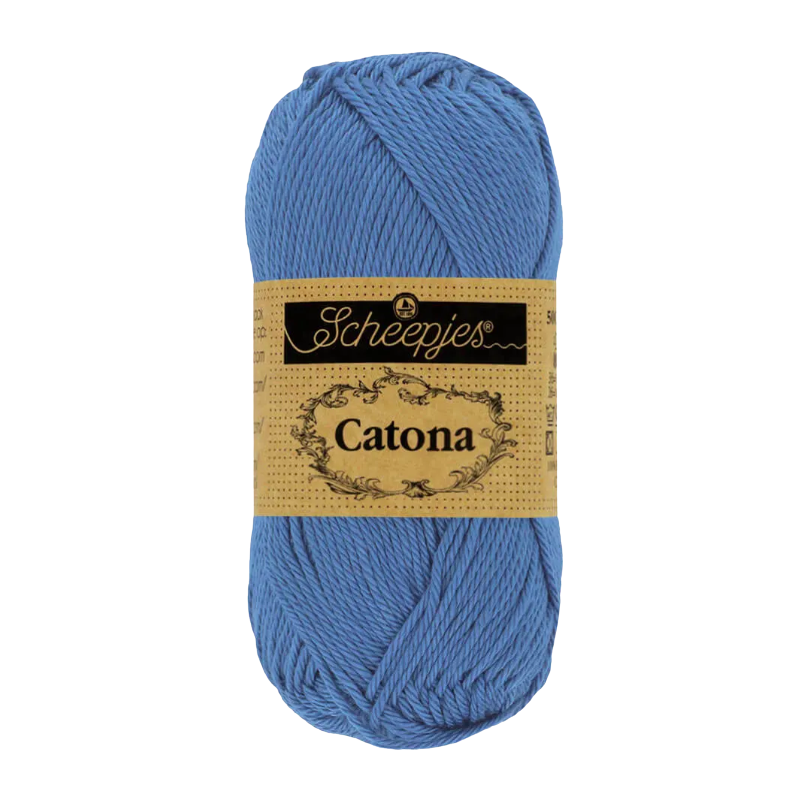 Pelote scheepjes catona 50g coton mercerise couleur bleu capri 261